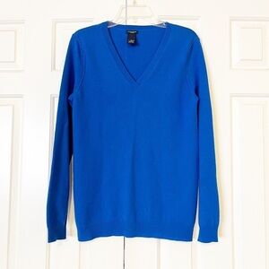 MAGASCHONI 100% cashmere v-neck long sleeve royal blue sweater. Women's Medium